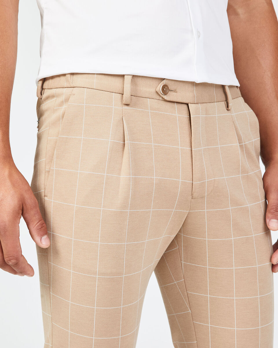 Jeddp Tailored Pant, Camel Windowpane, hi-res
